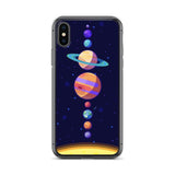 coque iphone X XS systeme solaire cartoon