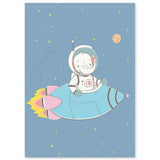 Poster Enfant Éléphant Astronaute