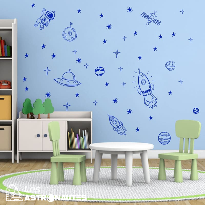 Stickers Muraux Enfants Thème Astronaute – 30x90 Cm, Facile à Coller/décoller, Déco Chambre Créative - 9