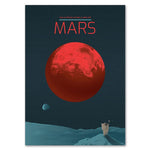 affiche vintage planète mars
