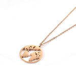 collier planete terre or rose