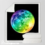 couverture espace lune multicolore