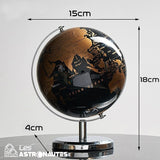 globe terrestre décoratif noir et or