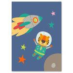 poster bébé tigre astronaute