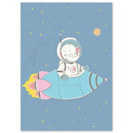 Poster Enfant Éléphant Astronaute