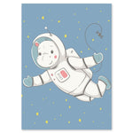 Poster Enfant Hippopotame Astronaute