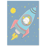 Poster Enfant Poisson Astronaute